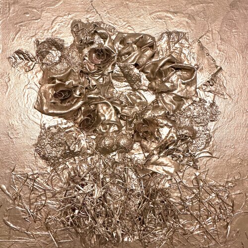 Floral gold for the chosen ones by JULIJA PUZIRJOVA, Painting for Sale on Select