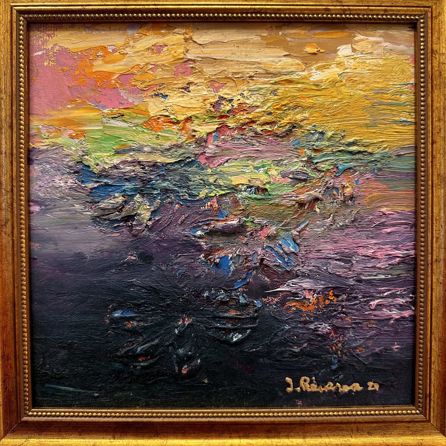 Yellow, Green, Purple—Who's the Boss Here? JULIJA PUZIRJOVA Original painting for sale
