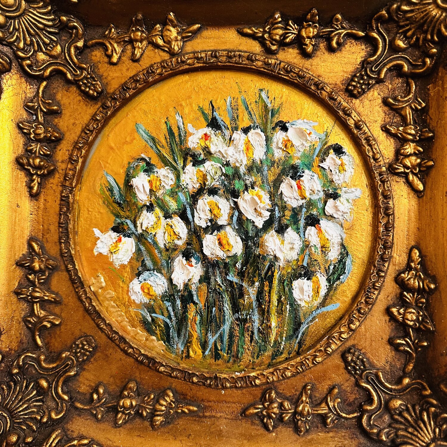 Golden Pollen of Memories JULIJA PUZIRJOVA Original painting for sale