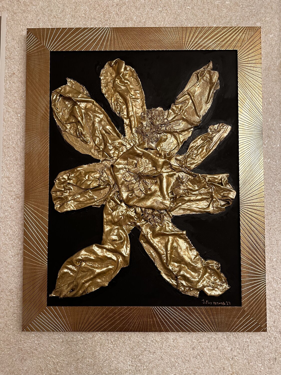 Golden Neural Network JULIJA PUZIRJOVA Original painting for sale