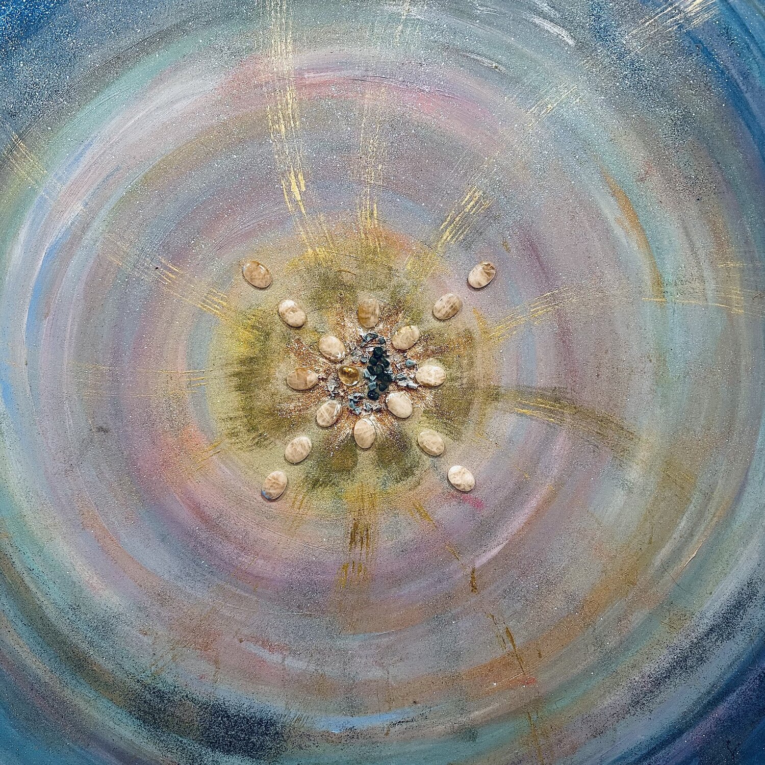The harmony that blooms at the center of space and tim JULIJA PUZIRJOVA Original painting for sale
