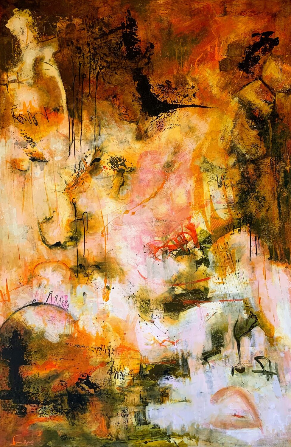 Fahrenheit 451 Geneviève Girod Original painting for sale