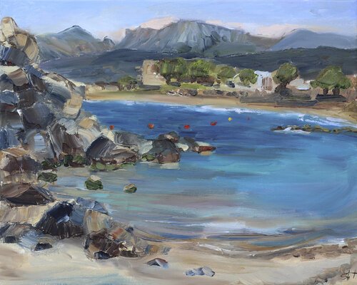 "Azure Bay in Crete" by Tamara Shyrai, Painting for Sale on Select