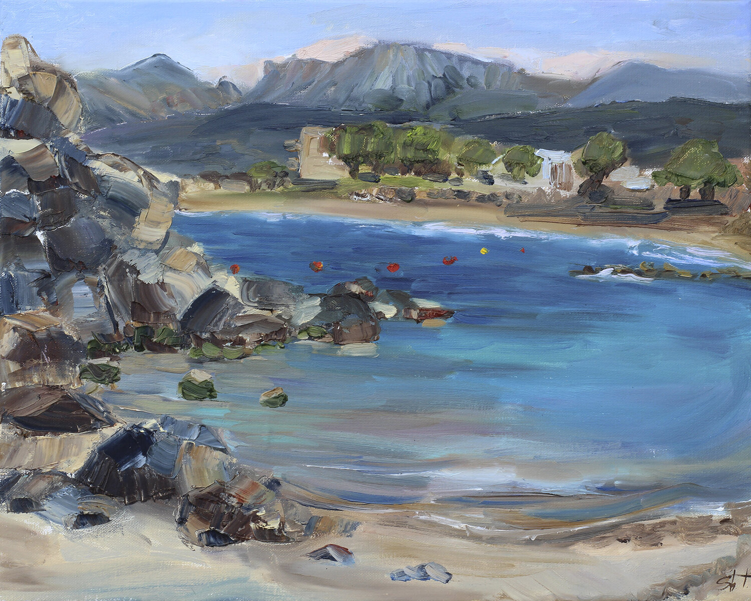 "Azure Bay in Crete" Tamara Shyrai Original painting for sale