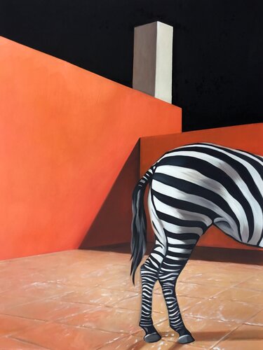 Zebra by Jean-Marie Gitard, Painting for Sale on Select