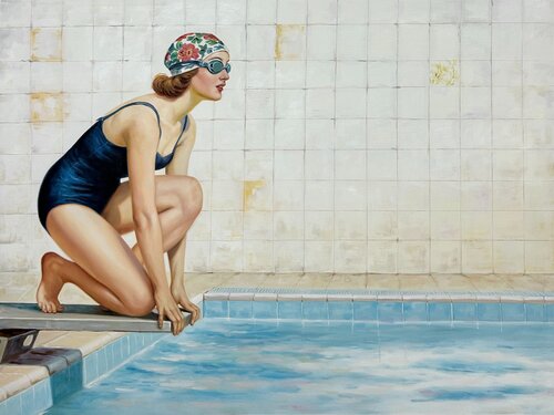The Dive by Jean-Marie Gitard, Painting for Sale on Select