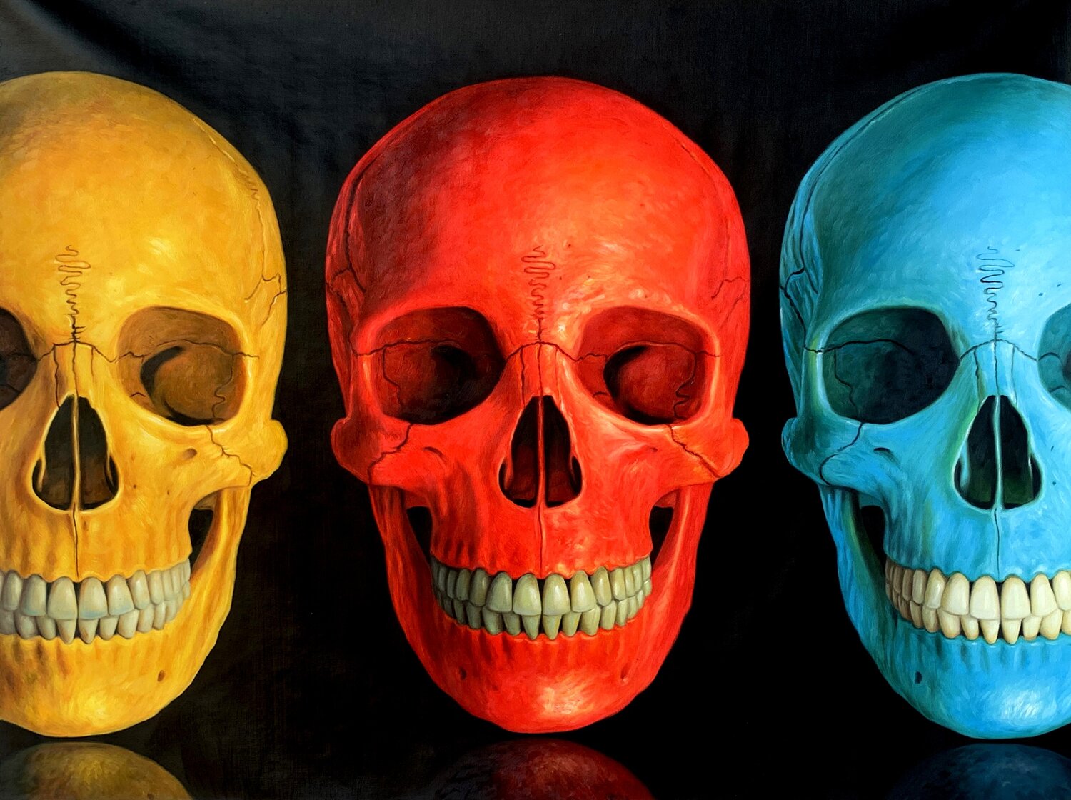 The United Colors of Death Jean-Marie Gitard Original painting for sale