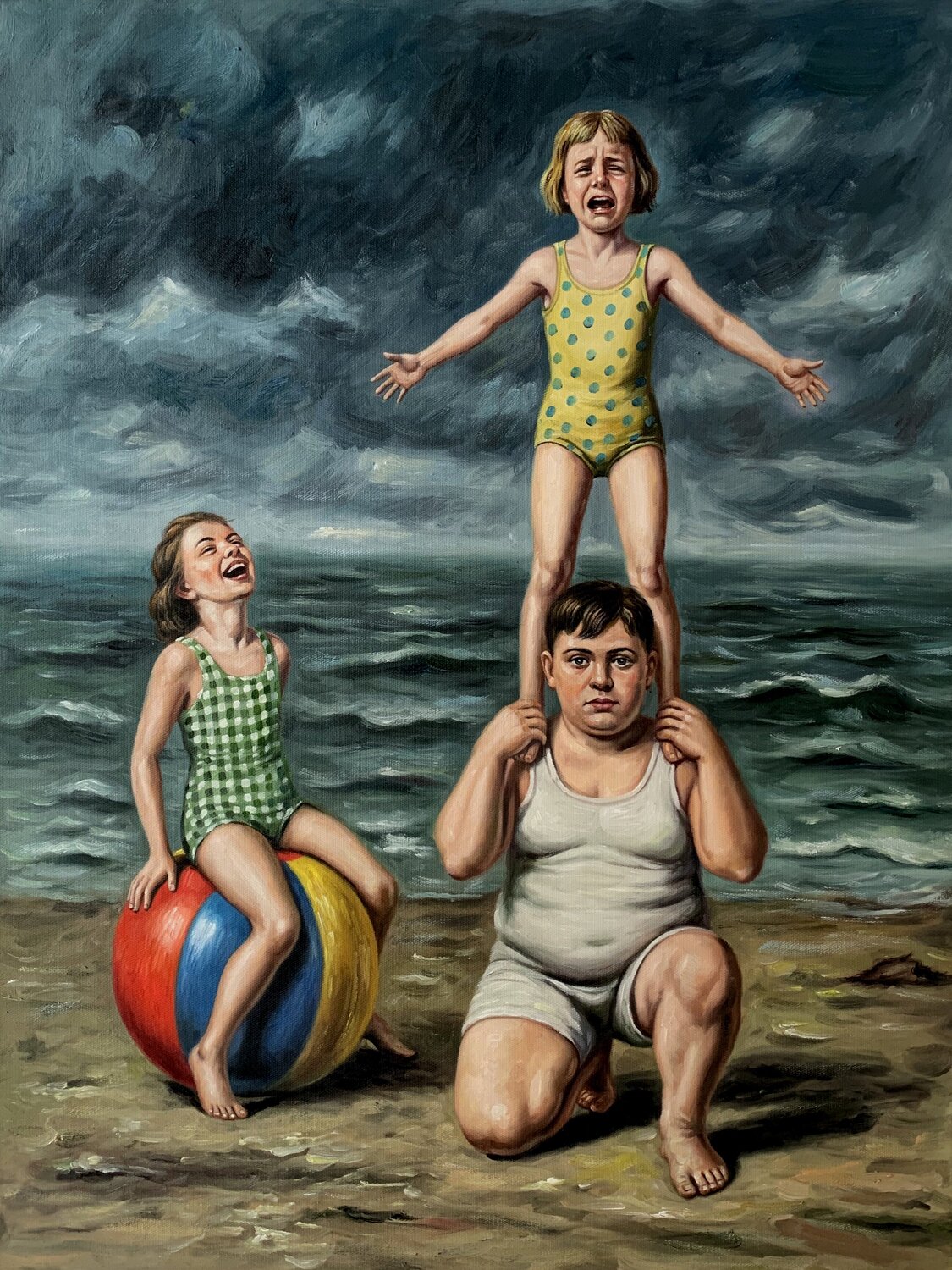 Les Enfants de la Plage Jean-Marie Gitard Original painting for sale