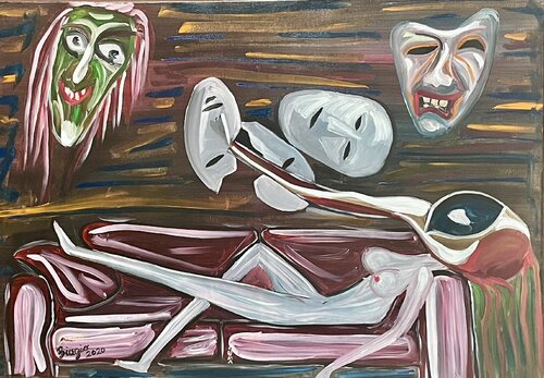 Maschere by Biagio Antonio Occhipinti, Painting for Sale on Select