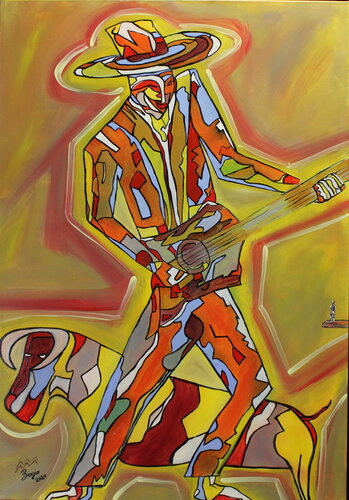 Chitarrista by Biagio Antonio Occhipinti, Painting for Sale on Select