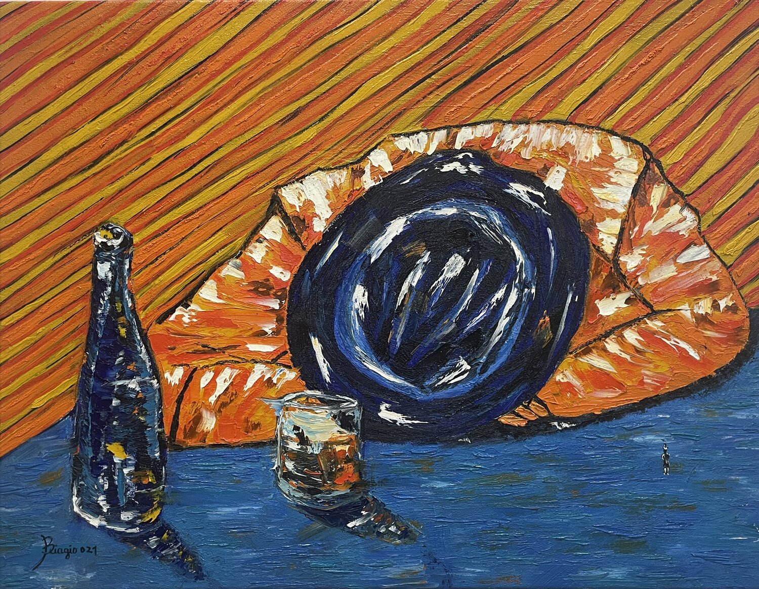 The Drunkard (omaggio a Vincent Van Gogh) Biagio Antonio Occhipinti Original painting for sale