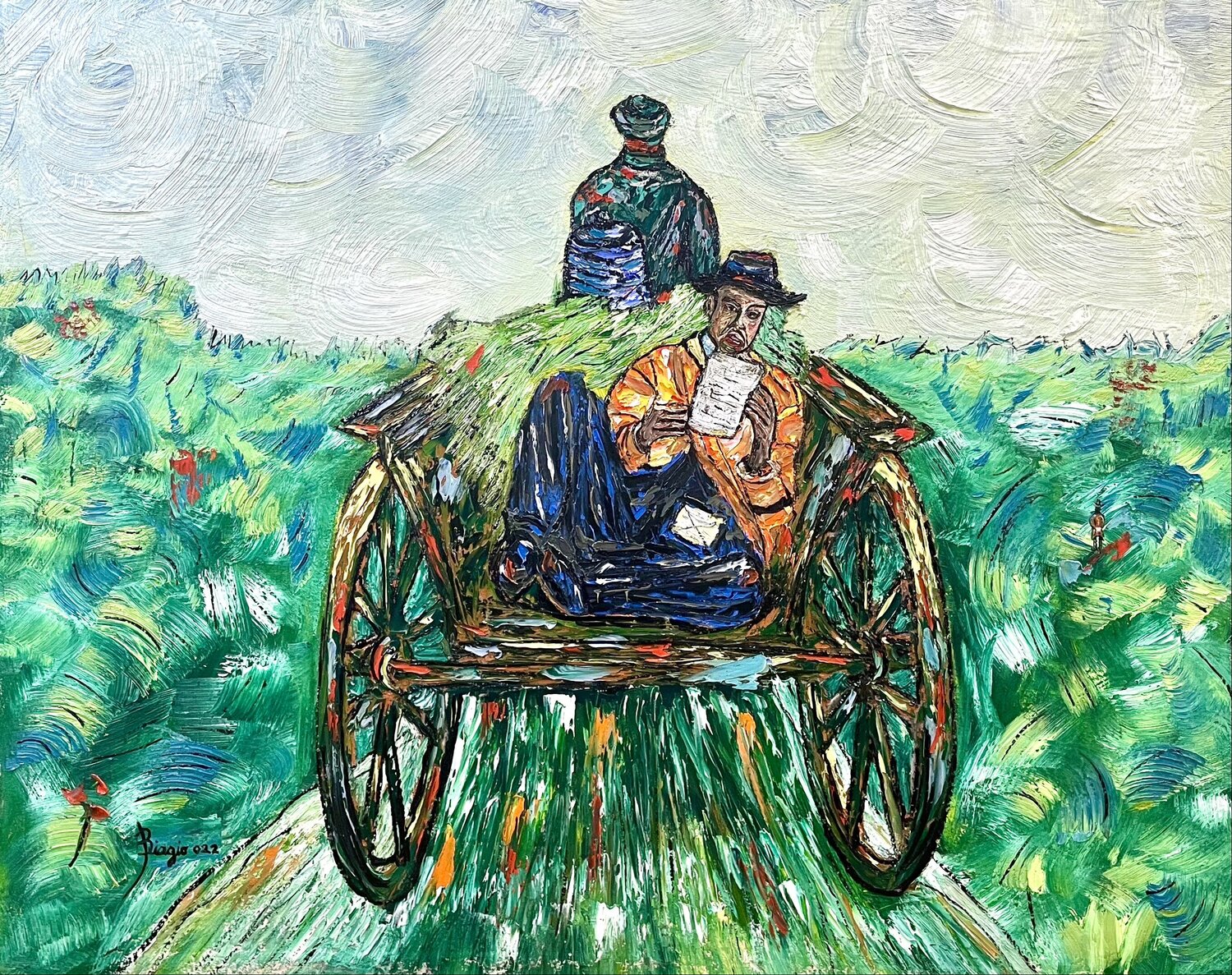 The letter (omaggio a Vincent Van Gogh) Biagio Antonio Occhipinti Original painting for sale