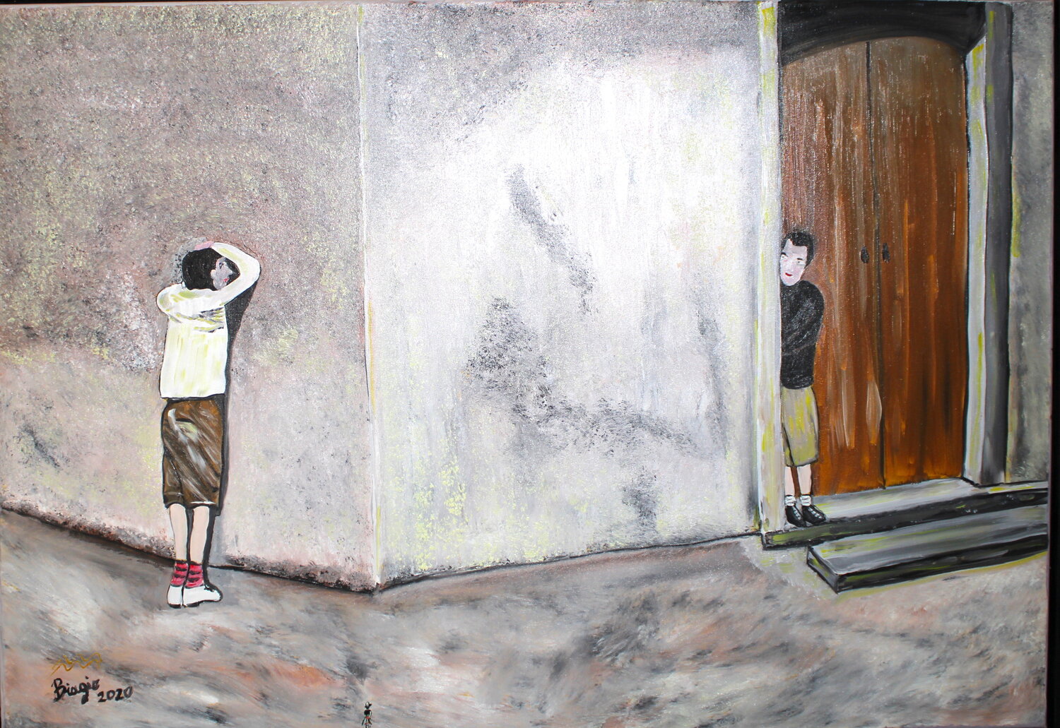 Ammuccialucetta (Nascondino) Biagio Antonio Occhipinti Original painting for sale