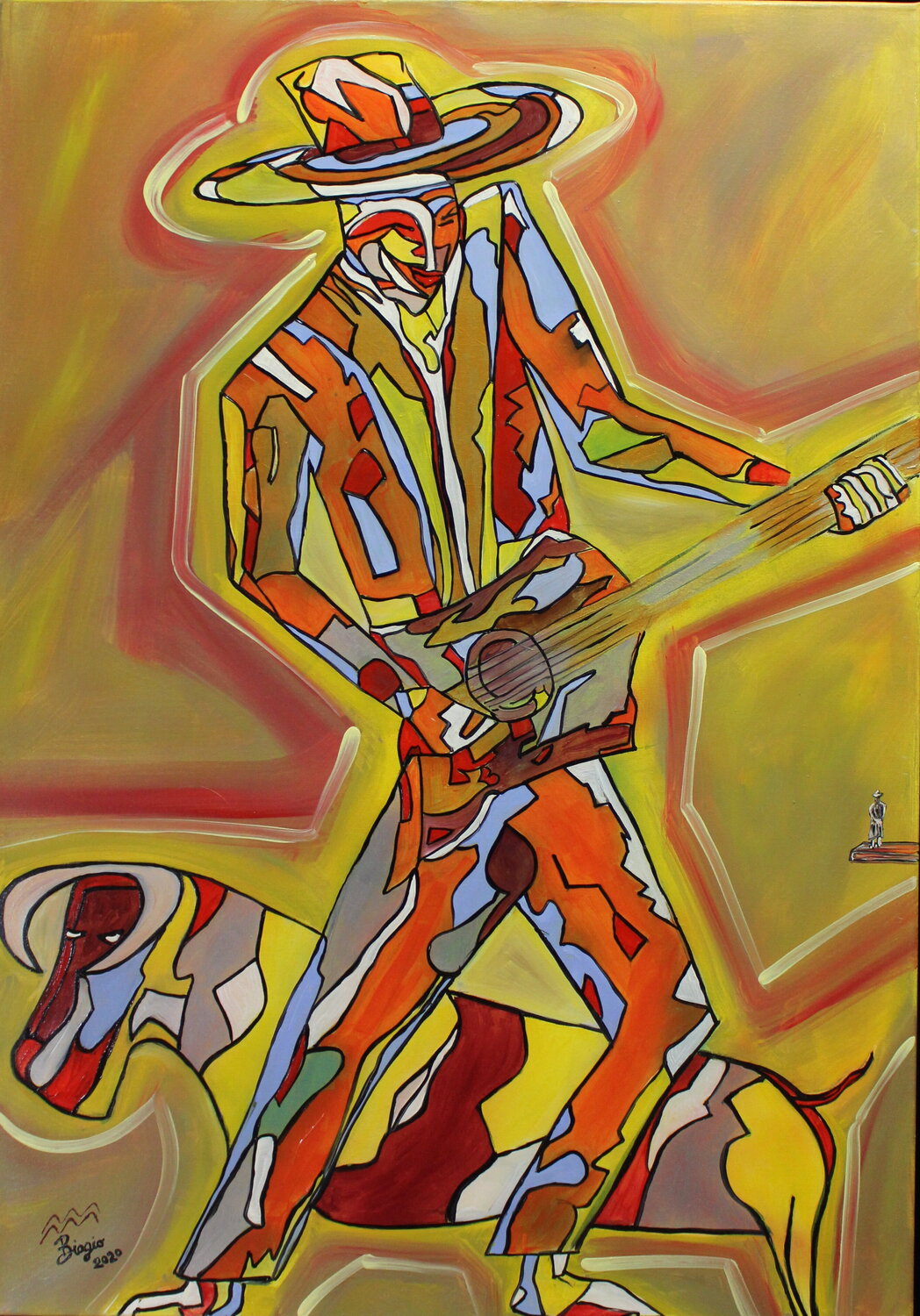 Chitarrista Biagio Antonio Occhipinti Original painting for sale