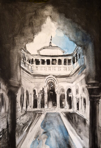 Alcazar de Sevilla ( Watercolor) by Claudio Pincas Feldman, Painting for Sale on Select