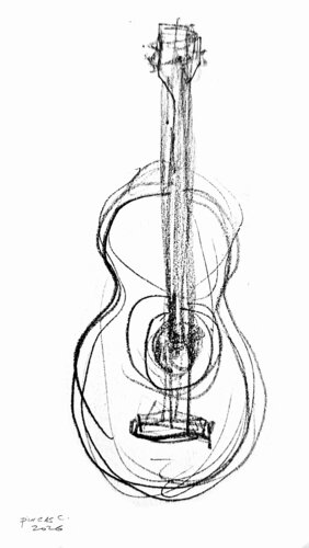 Guitarra by Claudio Pincas Feldman, Drawing for Sale on Select