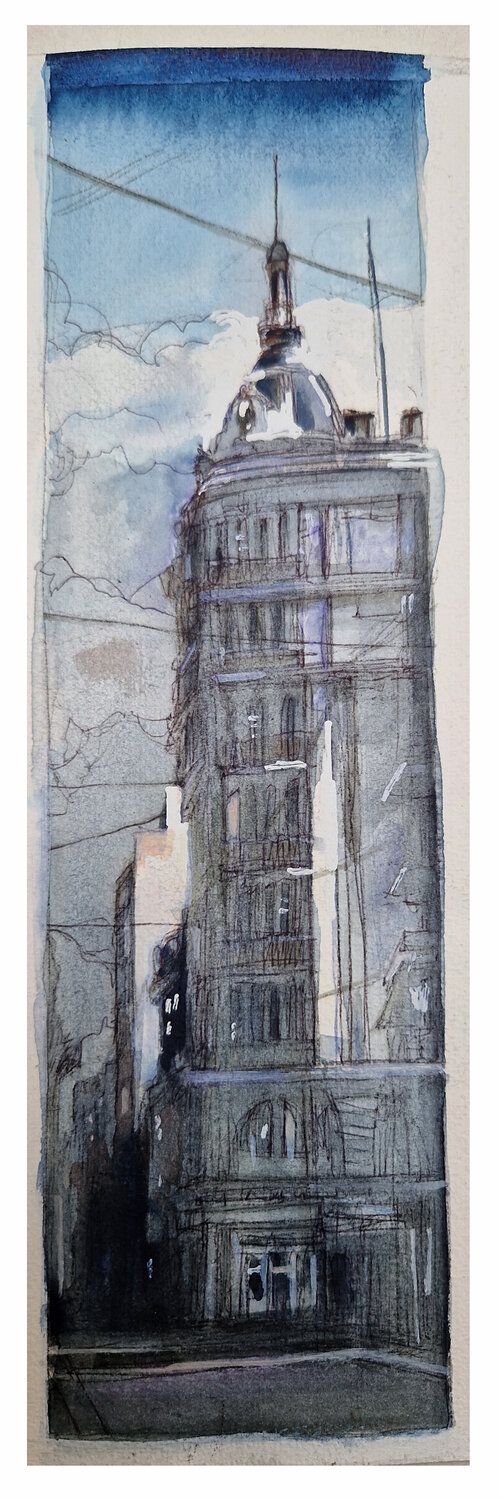 Cupula en Buenos Aires ( San Telmo) Claudio Pincas Feldman Original painting for sale