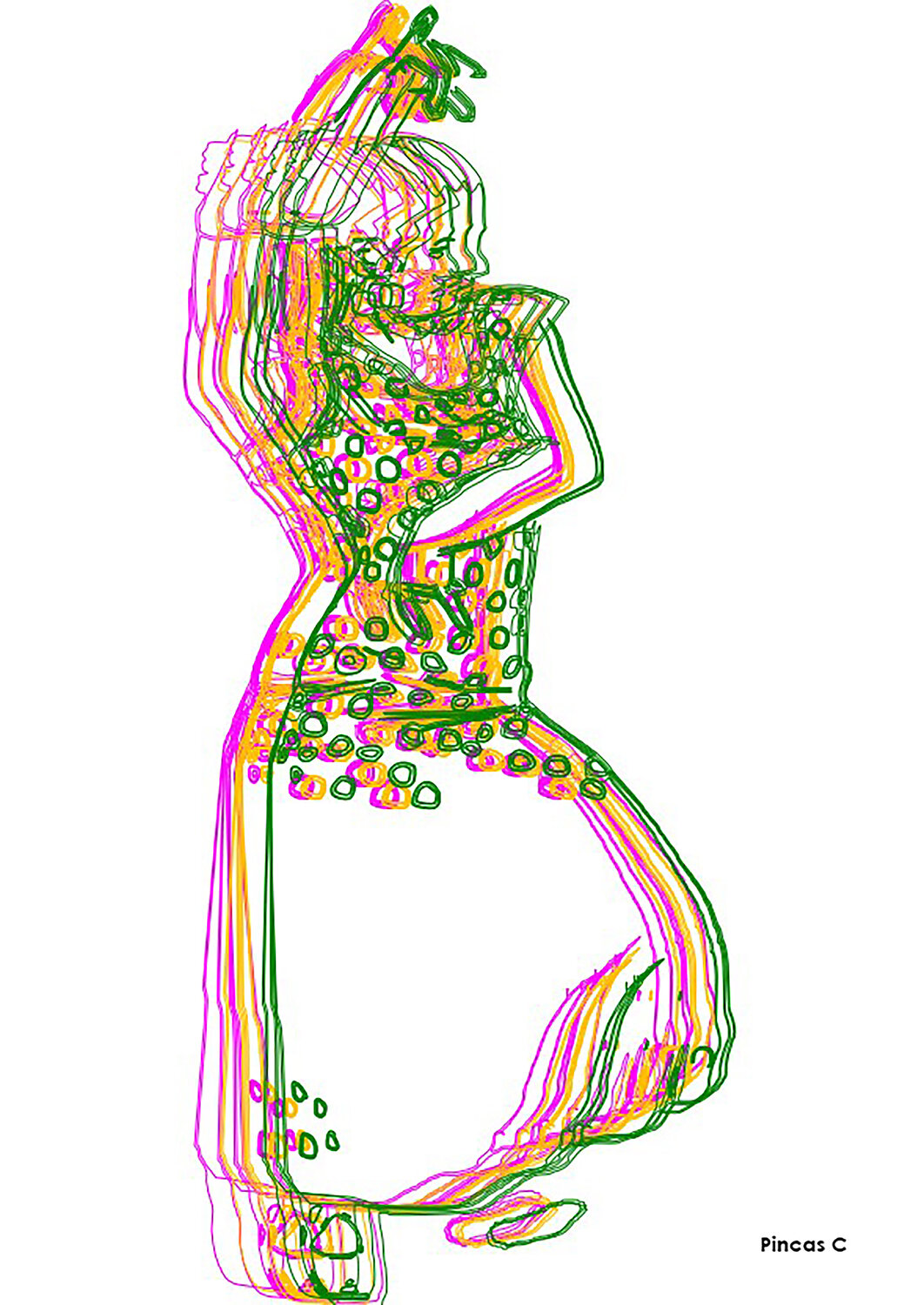 Flamenco 01 Claudio Pincas Feldman Drawing for sale