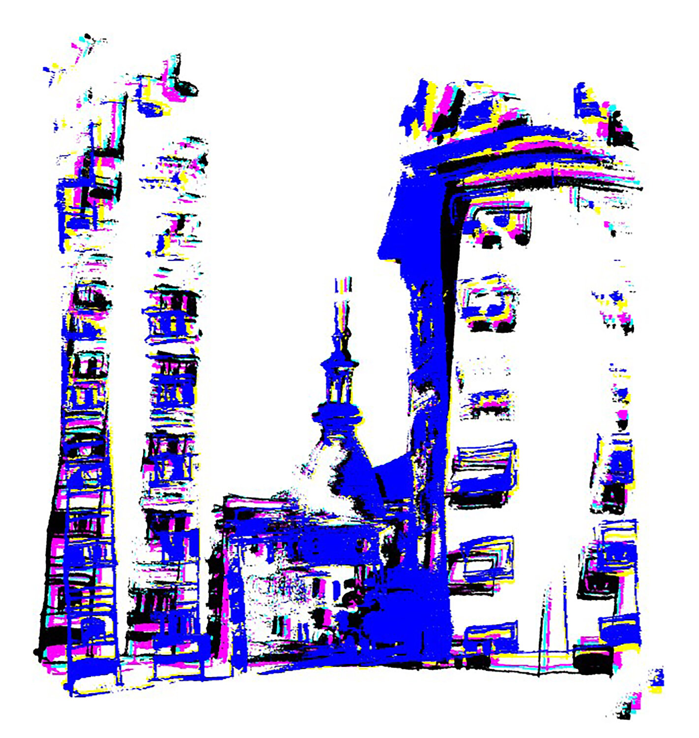 Buenos Aires Calle Lavalle Vibracion Cromatica Claudio Pincas Feldman Drawing for sale