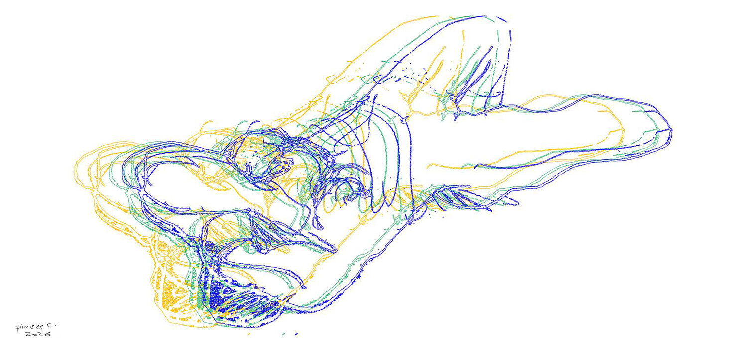 Desnudo con Vibracion Cromatica Claudio Pincas Feldman Drawing for sale