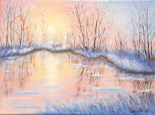Winter light by Ludmilla Ukrow, Painting for Sale on Select