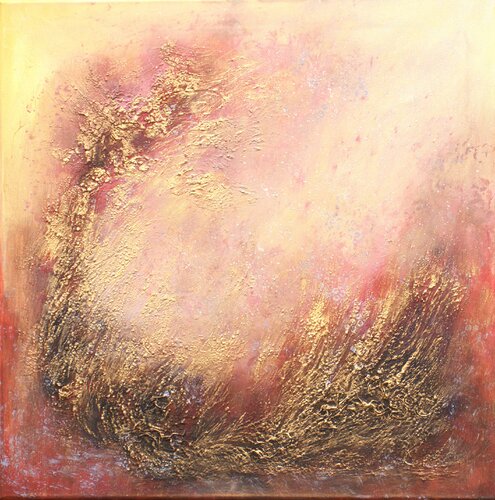 Abstract Gold sphere by Ludmilla Ukrow, Painting for Sale on Select