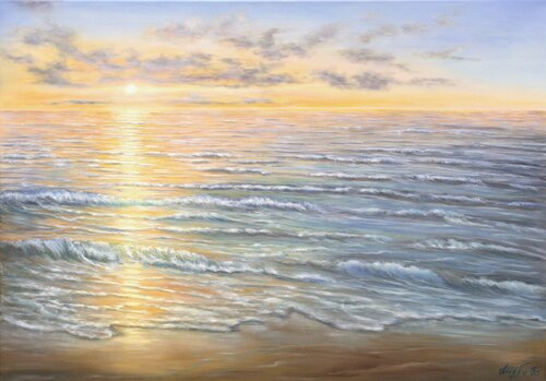 Light over the ocean by Ludmilla Ukrow, Painting for Sale on Select