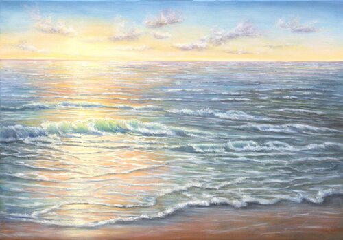 Light over the ocean by Ludmilla Ukrow, Painting for Sale on Select