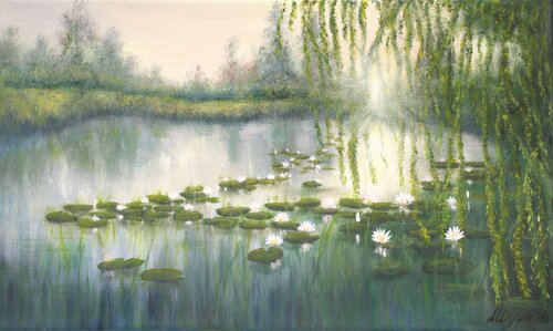 Water lily von Ludmilla Ukrow, Malerei kaufen auf Select