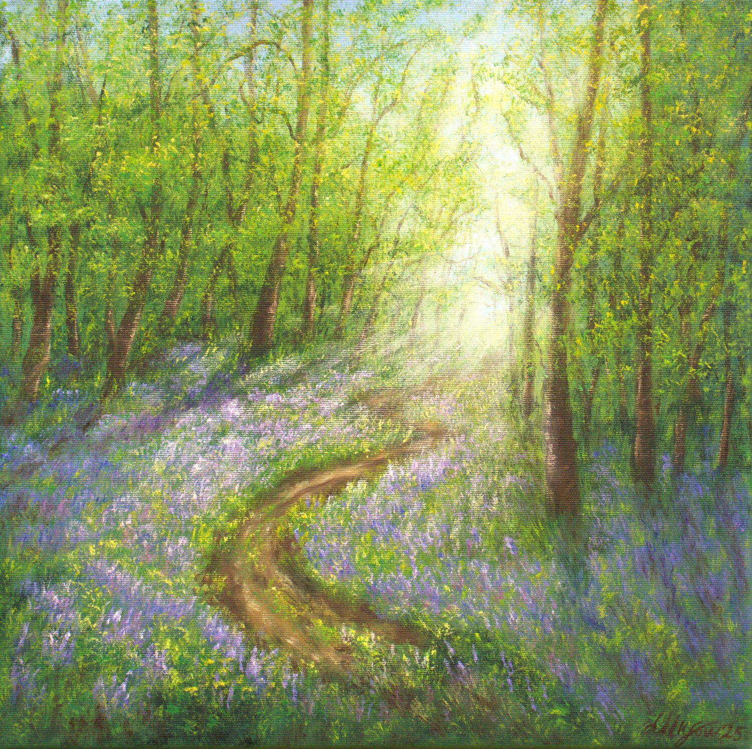 Bluebell forest Ludmilla Ukrow Original painting for sale