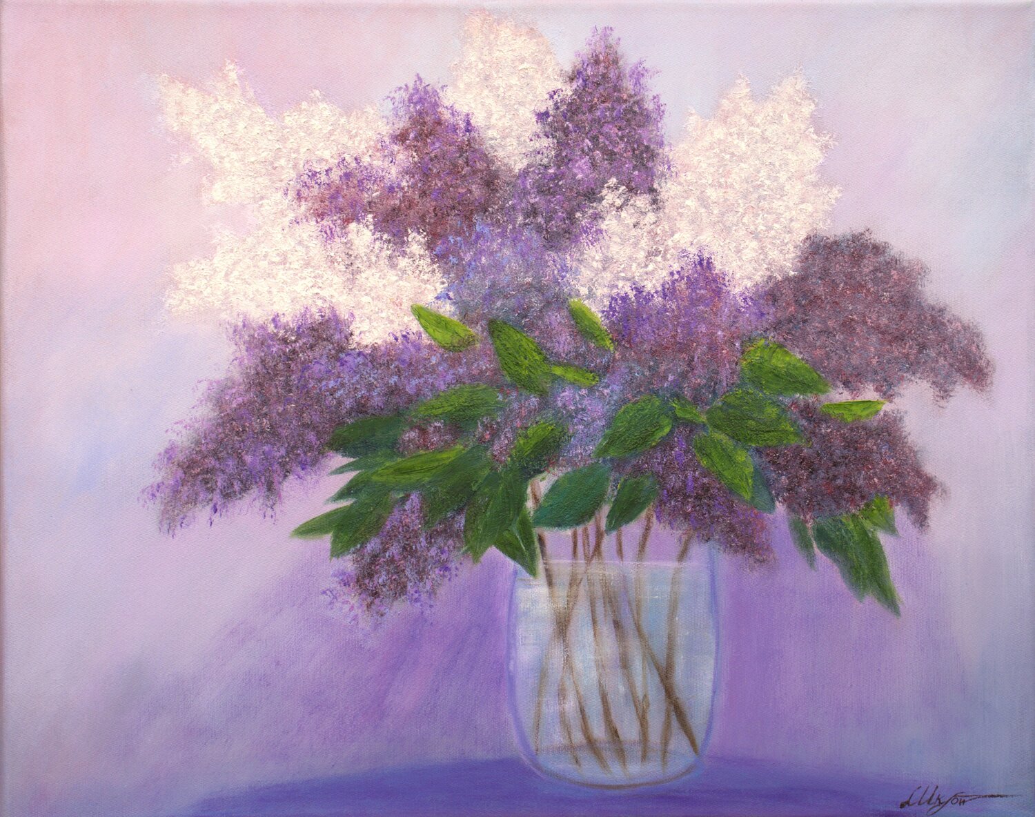 Bouquet of lilacs Ludmilla Ukrow Original painting for sale