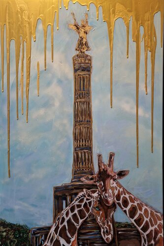 Spy Giraffes in Berlin by Kat Lassen, Painting for Sale on Select