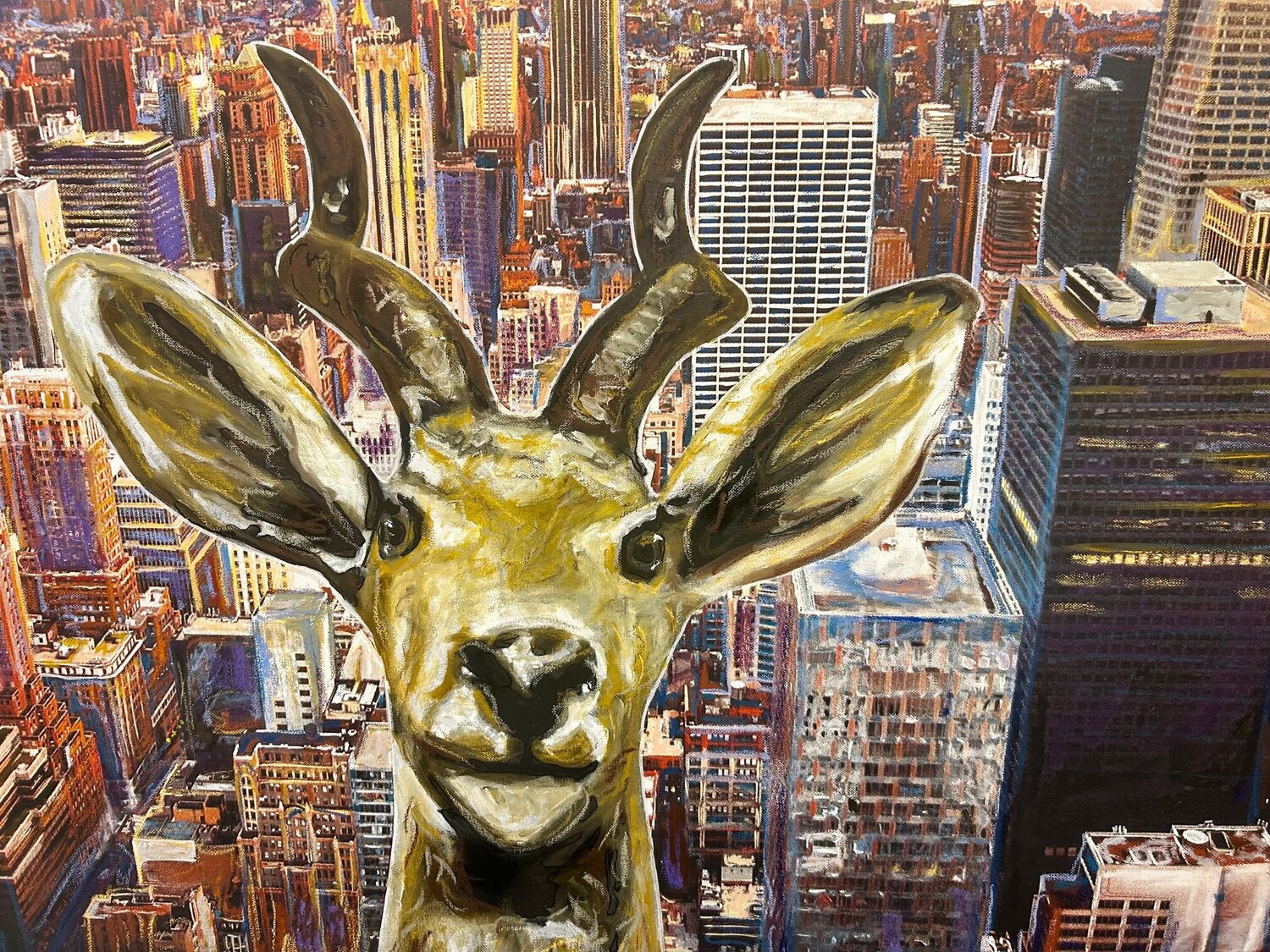 New York City  Jumping Jack Kat Lassen Original painting for sale