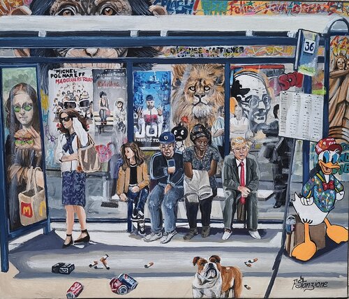 L'abribus by Francis Stanzione, Painting for Sale on Select