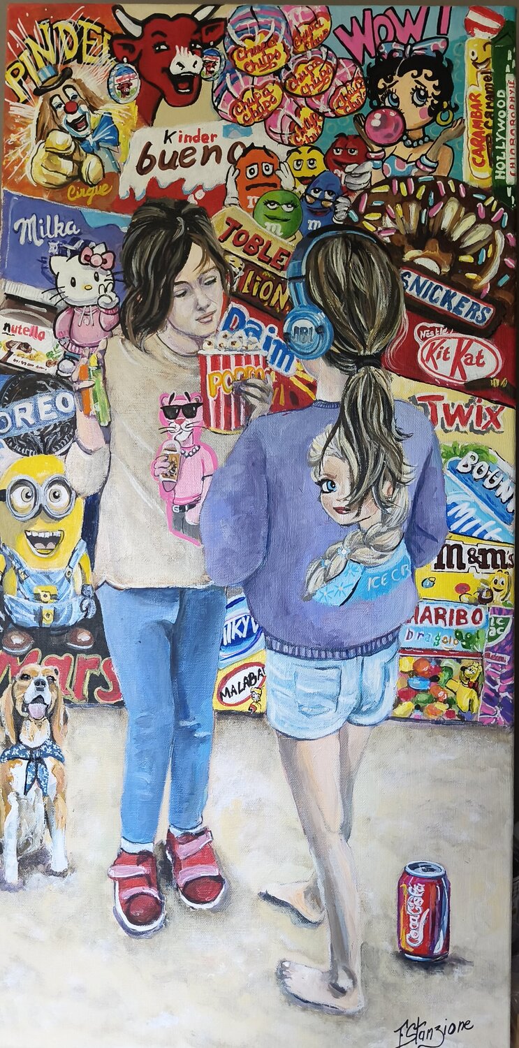 Les copines Francis Stanzione Original painting for sale