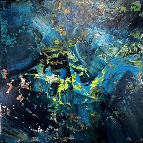 Abstrakt 2401 - "Wasserstrudel" by Inga Knaak, Painting for Sale on Select