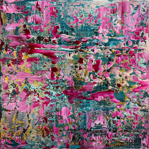 Abstrakt 2506 - "Jardin de Roses" by Inga Knaak, Painting for Sale on Select