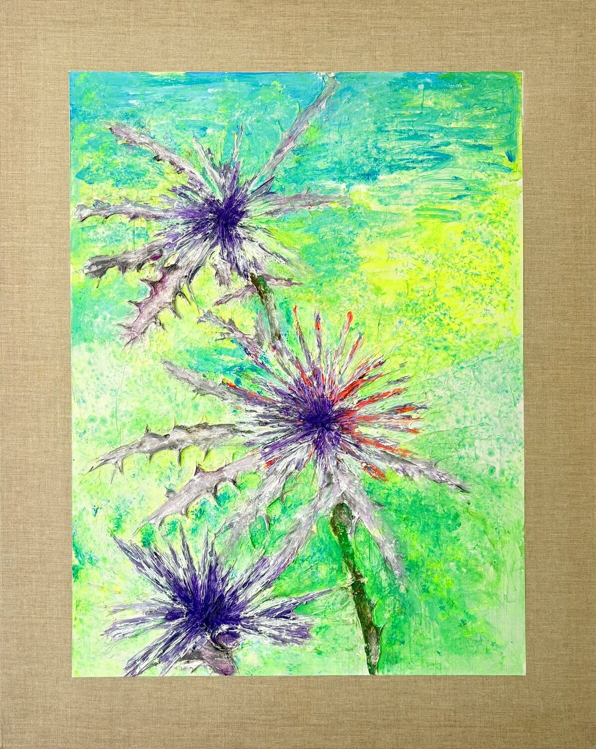 Wilddisteln #05 Robert Tietz Original painting for sale