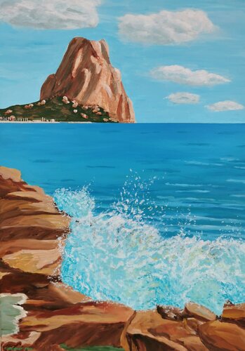 "Peñón de Ifach" in Calpe by Angela Weidner, Painting for Sale on Select