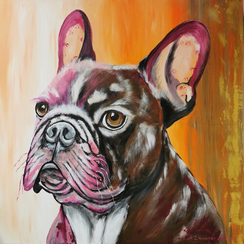 Daisy, Französische Bulldogge by Angela Weidner, Painting for Sale on Select