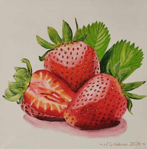 Erdbeeren by Angela Weidner, Painting for Sale on Select
