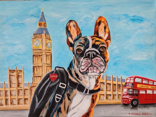 Eddie´ s London Adventure by Angela Weidner, Painting for Sale on Select