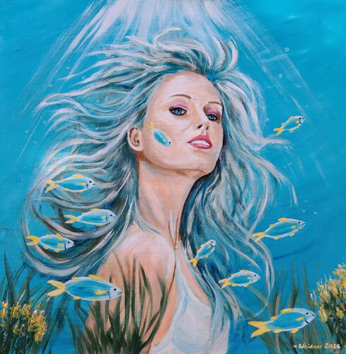 Unter Wasser by Angela Weidner, Painting for Sale on Select