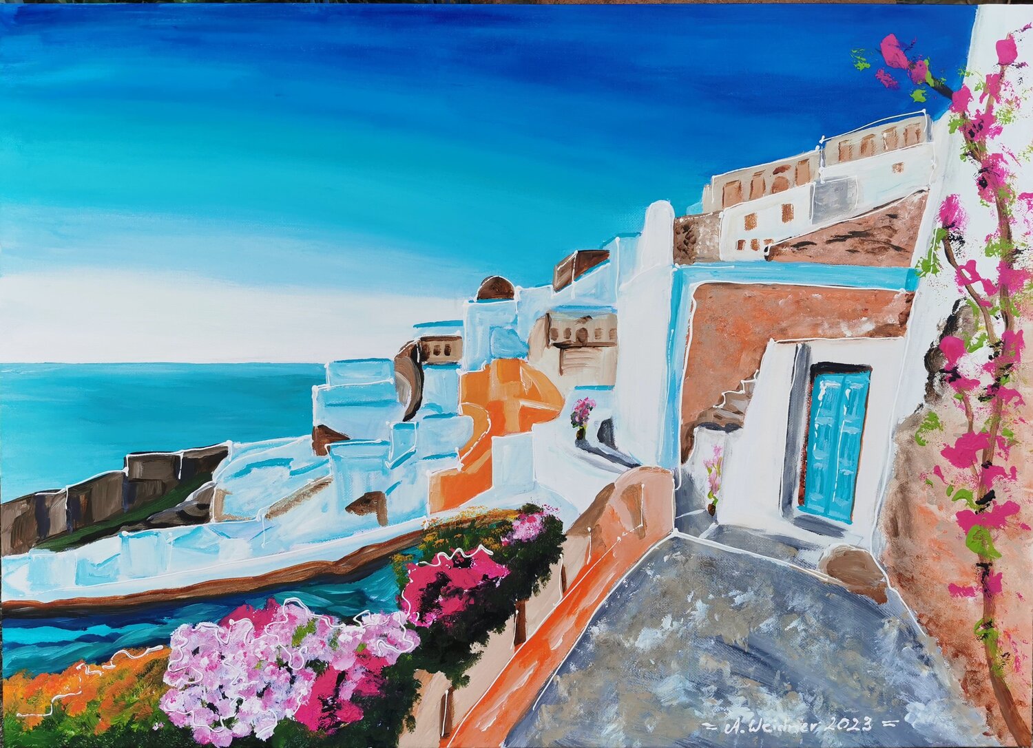 Santurini Angela Weidner Original painting for sale