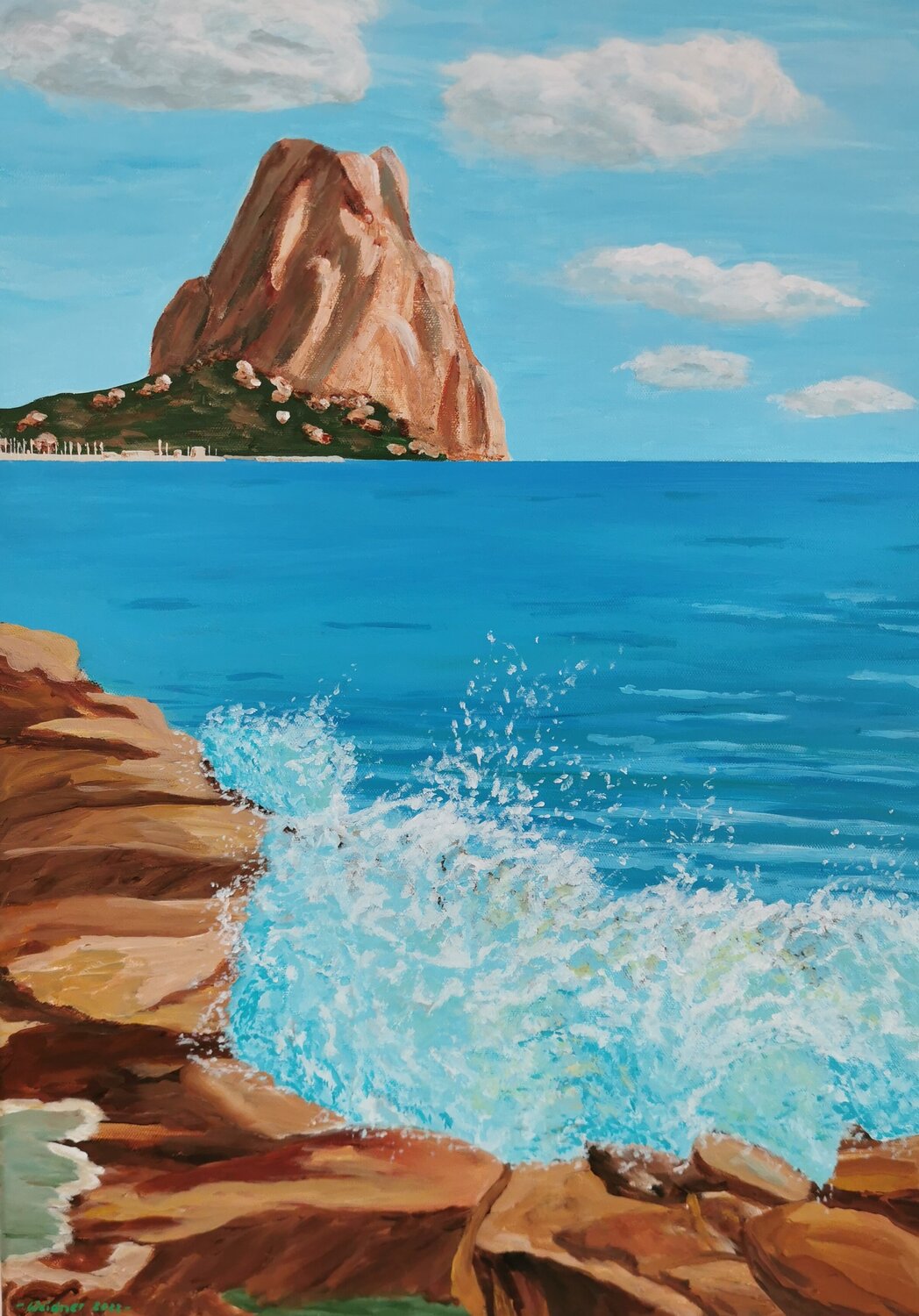 "Peñón de Ifach" in Calpe Angela Weidner Original painting for sale
