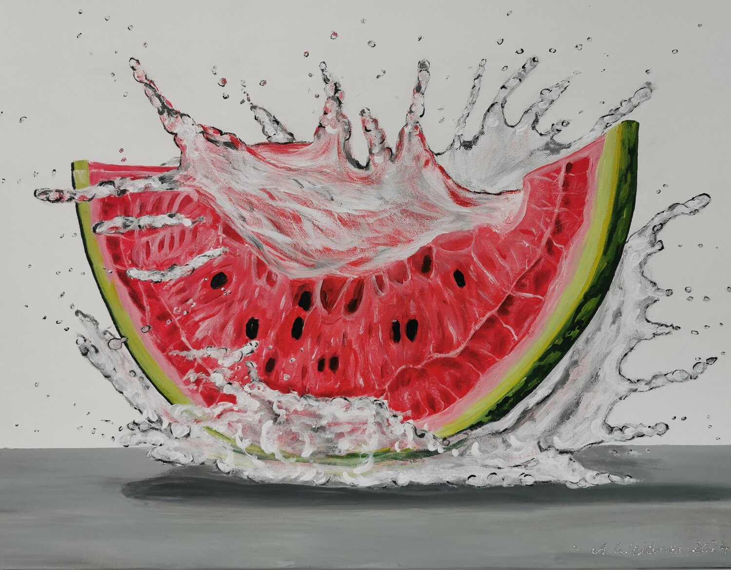 Wassermelone Angela Weidner Original painting for sale