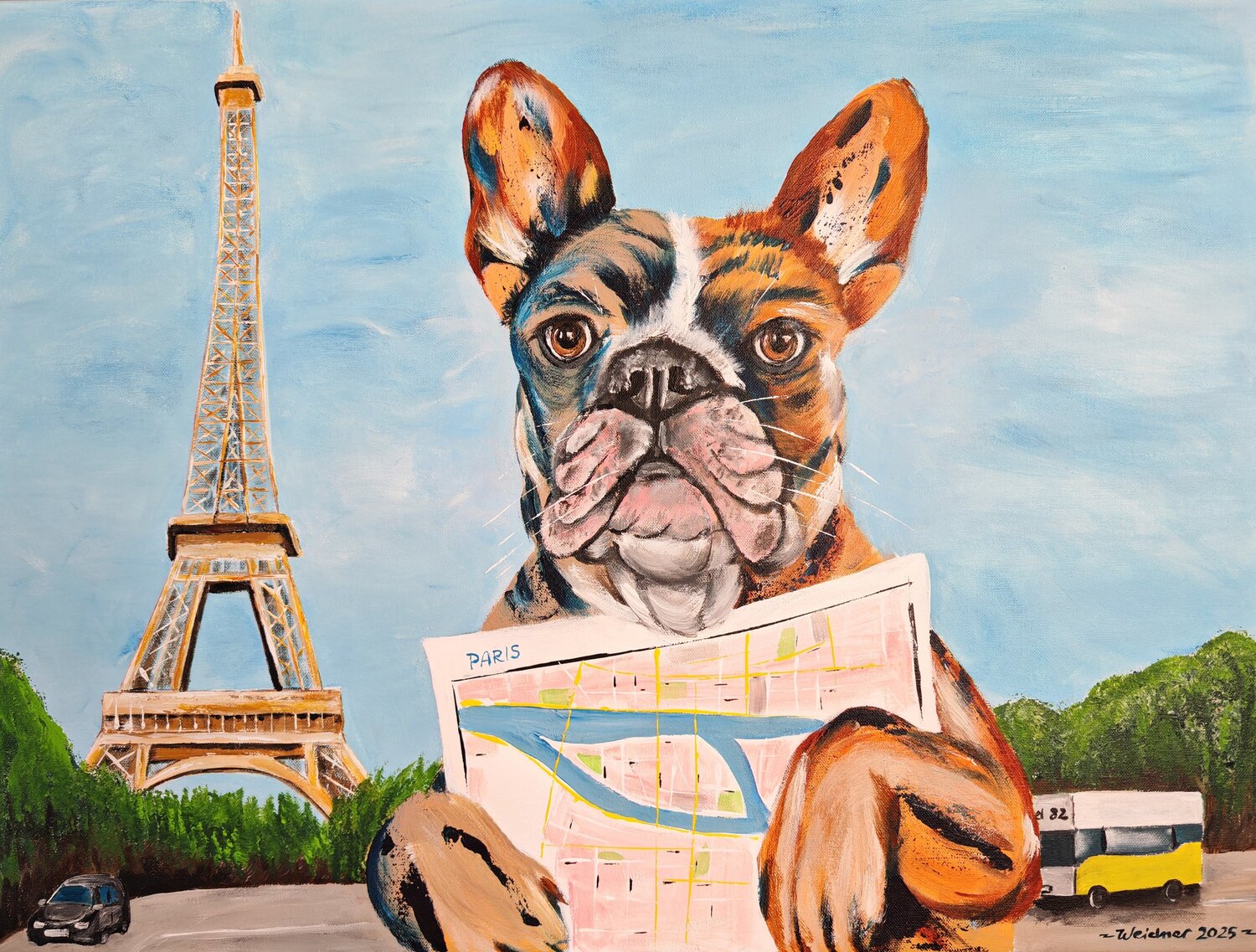Eddie´ in Paris Angela Weidner Original painting for sale