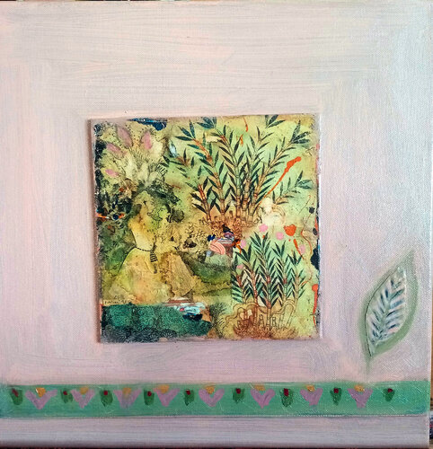 bamboo : series 1 collage by Nalini Shanthi Cook, Painting for Sale on Select