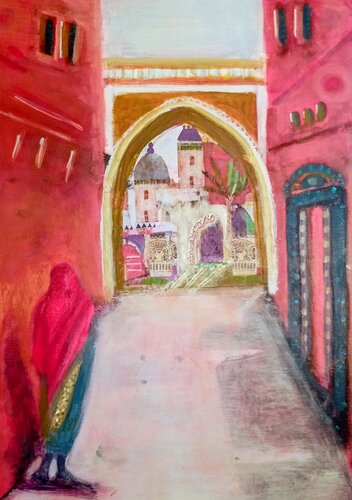 there is no looking back: series 5 look East Morocco by Nalini Shanthi Cook, Painting for Sale on Select