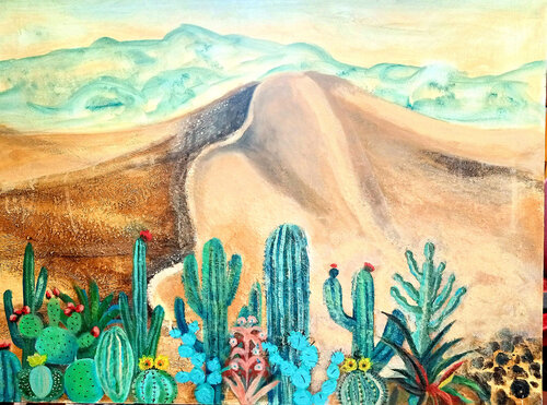 desert odyssey: series 2 landscape by Nalini Shanthi Cook, Painting for Sale on Select